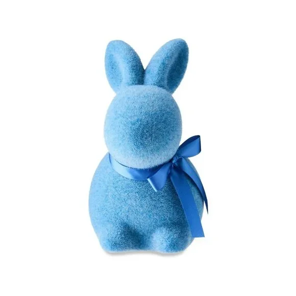 Way To Celebrate Easter Flocked Blue Bunny 9" Lightweight Decor - Picture 2 of 13